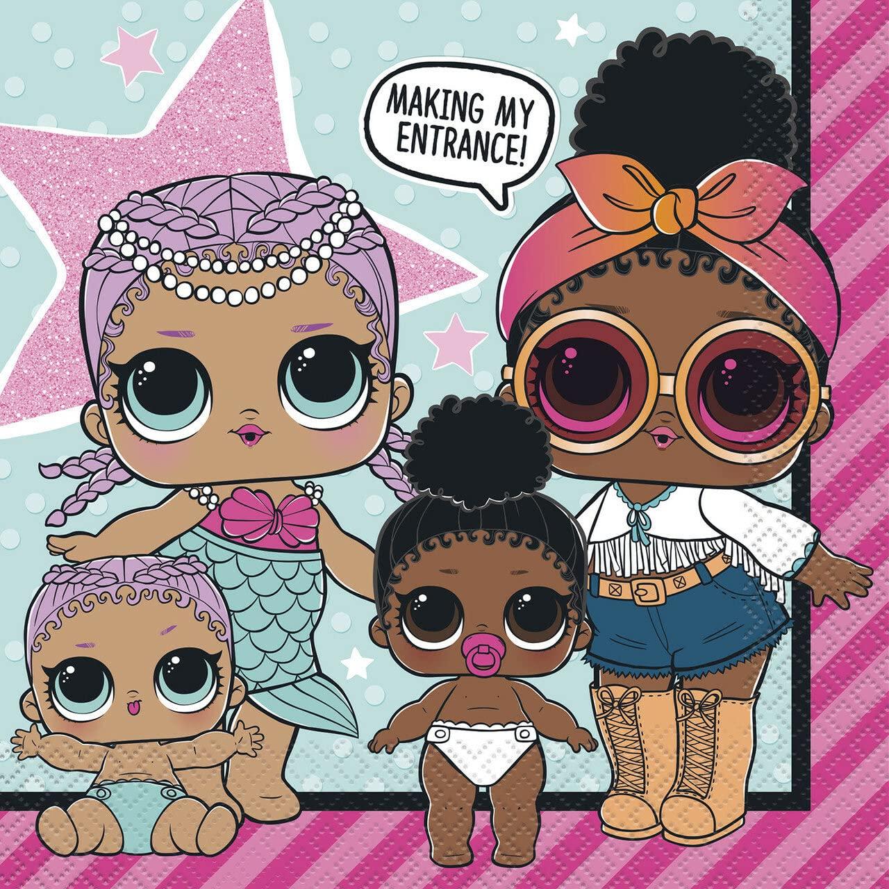 

Бумажные салфетки для вечеринки, дома, с персонажами, L.O.L. Сюрприз! Принадлежности, День рождения, Декор,