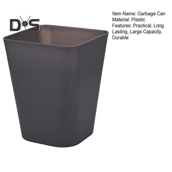 Small Waste Basket Trash Can Large Capacity Solid Color Easy To Clean Indoor Outdoor Plastic Garbage Bin