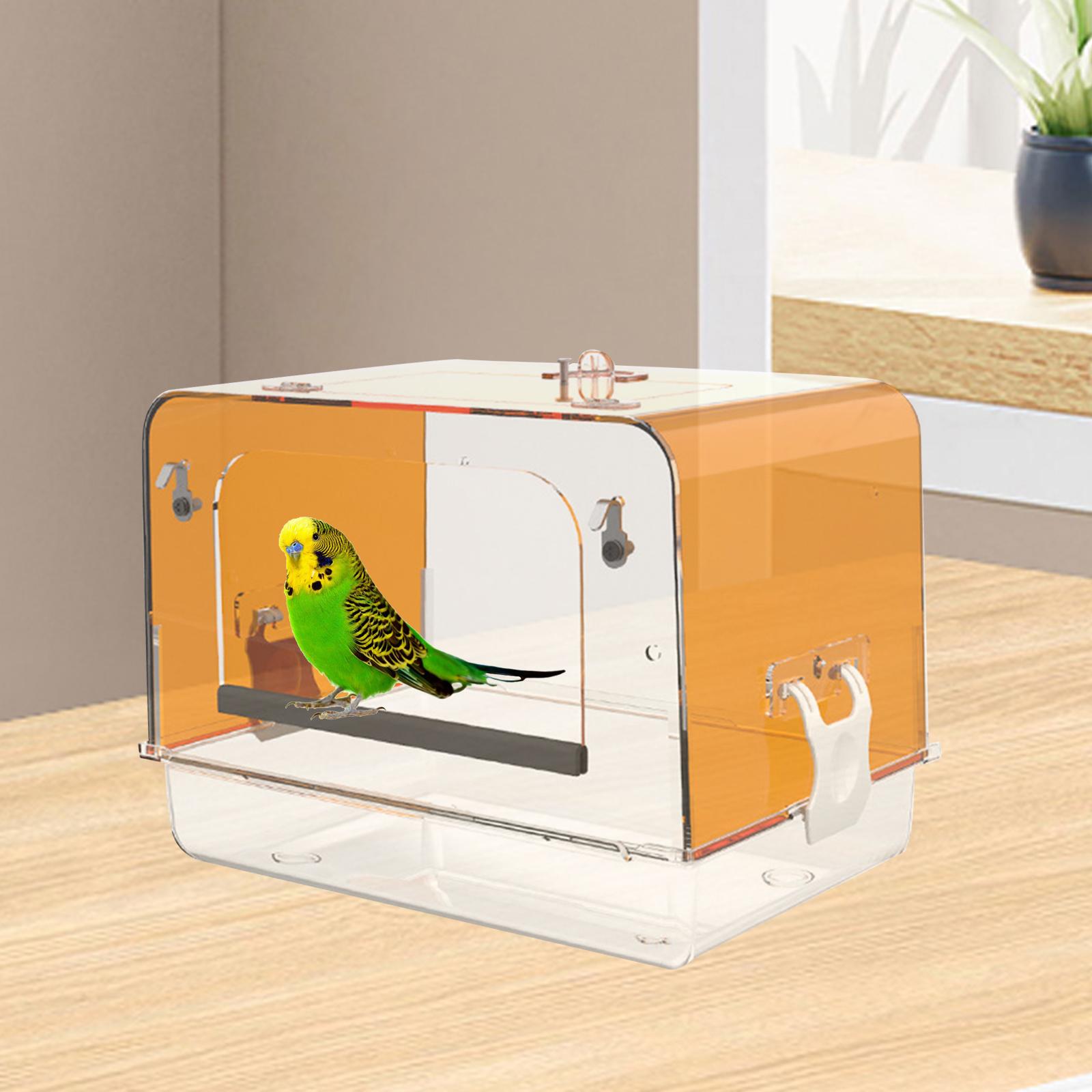 Pet Bird Caged Bath Box Cockatiel Small Birds Caged Parrot Bathing Tub