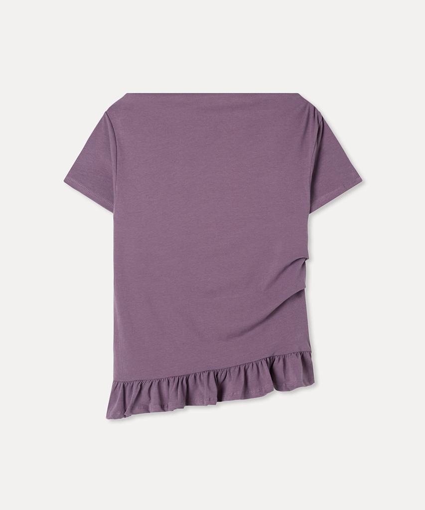 MIXXO Frilled Hem Short Sleeve T-Shirt_Miwhwg51Ms