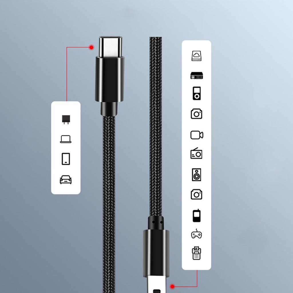 Type-C To USB Quick Charging Cable Charger Cord Data Transfer Wire for Phones Cameras Support Data Transmission