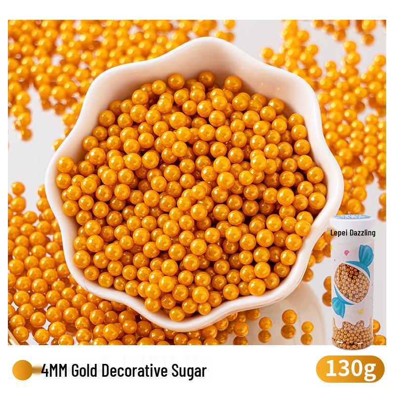 Quick Cake Decor: Gold Sugar Pearls & Lustre Dust with Birthday Theme Insert Cards