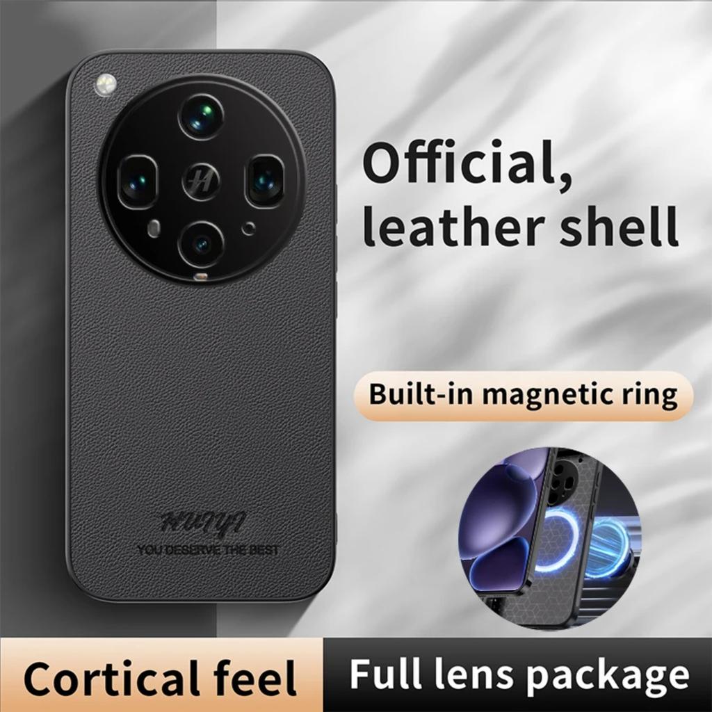 Leather Magsafe Case for Oppo Find X8 Ultra Car Magnetic Holder Wireless Charging Silicone Hard Phone Cover FindX8Ultra PKJ110