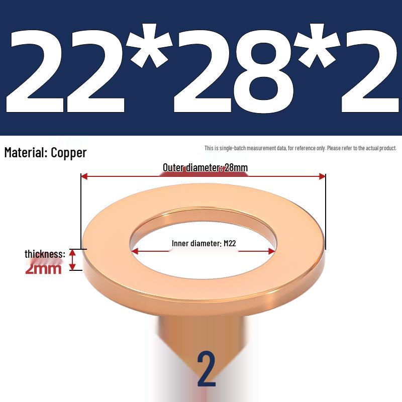 National Standard Red Copper Gasket Seal Ring and Flat Washer M3-M60mm for Marine Instruments