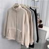 Double-sided Fleece Thermal Stand-up Neck Zipper Sweater Jacket Women's Autumn and Winter Fleece Loose Small Fleece Cardigan