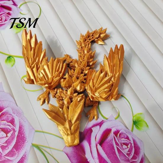 Flying Dragon Model 3D Printed Figurine Movable Joints Chinese Figure Mini Articulated Winged Fidget Toy Desktop Decoration Ornament Collectible