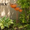 Weather-resistant Bird Feeder 3 Tiered Cascading Rain Catcher Bath, Metal Garden Stake Water Outdoor Stand Bowl Feeder, Pollinator Watering