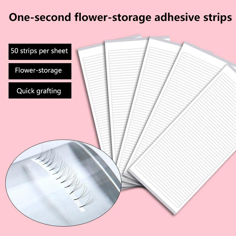 150Strips/3 Sheets Fan Tapes Volume Lashes Storage Sticky Strip Makeup Double Faced Adhesive Tape Lash Extension Supplies