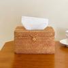 Decorative Imitation Woven Tissue Box Round/Square Facial Tissue Holder  Office