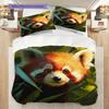 Set Copripiumino Trapuntato con Fantasia Panda Rosso Federa Decorazione per la Casa Regalo di Compleanno (1 * copripiumino + 2 * federa, senza nucleo)