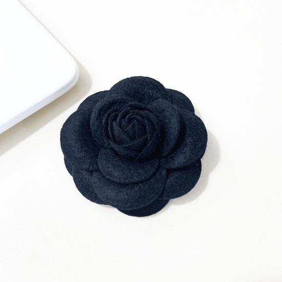 Women Brooch Fabric Camellia Shape Anti-slip Wear-resistant Suit Scarf Coat Collar Hat Pin Decoration Prom Party