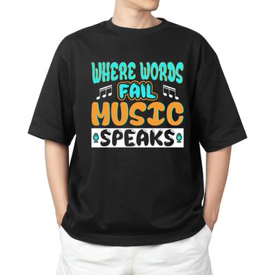 Waar woorden tekortschieten, spreekt muziek T-shirt Heren Dames Tops T-shirts – Inspirerend Muzikanten T-shirt