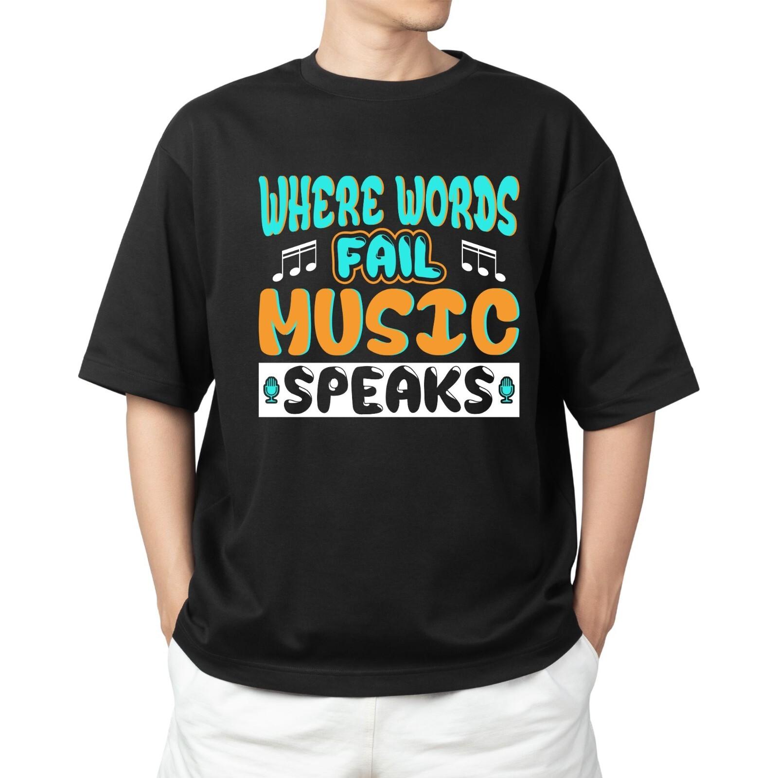 Где слова бессильны, говорит музыка  Футболка Мужская Женская Топы Футболки – Вдохновляющая Футболка Музыканта 2XL