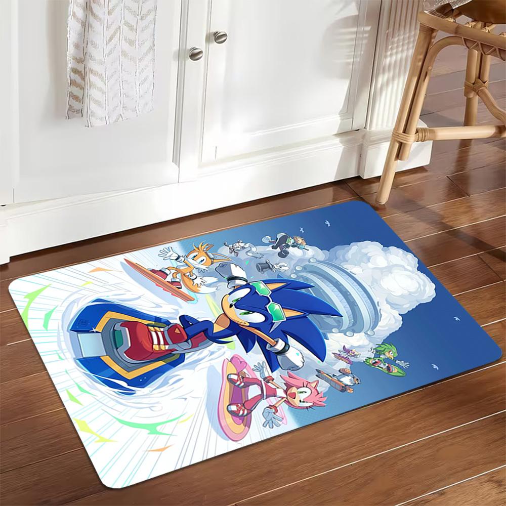 Sonic The Hedgehog Adventure Poster Decoration,Carpet,Living Room,Bedroom, Non-slip,Square rug