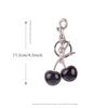 Exquisite Red Cherry Fruit Bag Charm Keychain 3 Color Key Ring for Elegant Women Backpack Purse Pendant Earring Jewelry Gift