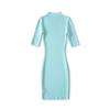 American Spicy Girl Sexy Half-High Collar Mini Dress with Waist-Cinched A-Line Skirt and Five-Point Sleeves