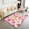 Pink Strawberry Area Rug Kawaii Fruit Print Rugs Mat for Living Room Bedroom Decorative Cute Carpet Non Slip Area Runner Rug