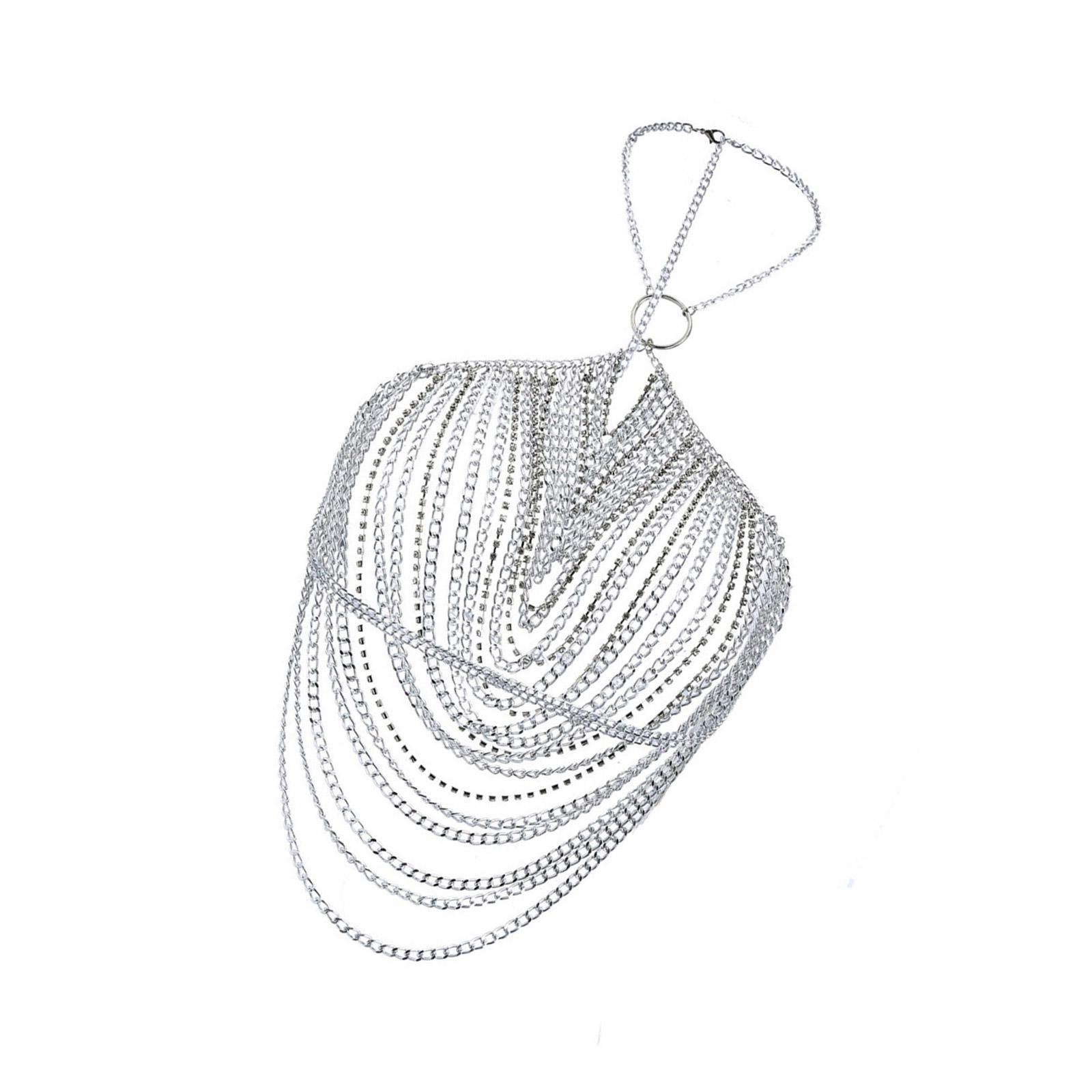 

Stylish Alloy Body Chain with Rhinestones Fashion Waist Chain Decorative Body Chain Perfect for Dress and Evening Outfit 1