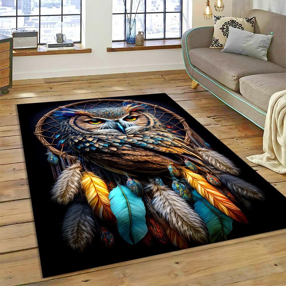 Owl Carpet Large Rug Cartoon Birds for Home Living Room Bedroom Sofa Doormat Decor Kids Play Area Rugs Carpet Non-slip Floor Mat