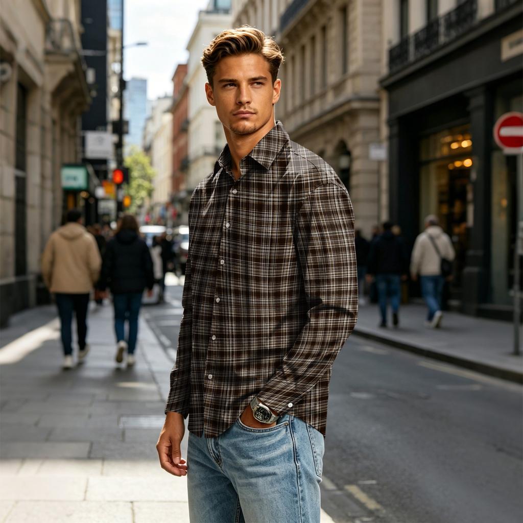 Men's Long Sleeve Collared Shirt