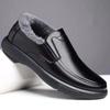 Winter Warm Fur Loafers Men Leather Casual Shoes Men Walking Footwear Non-slip Thick Sole Warm Men's Sneakers Leather Moccasins