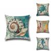 High-quality Linen Marine Animal Pillow Cushion Cover With Timeless Sea Creature Art
