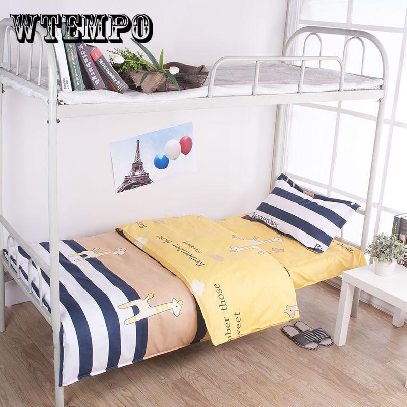 Student Dormitory Special Three-piece Bedroom Single Bedding Sheets Have Been Hooded In A Single Sleeve