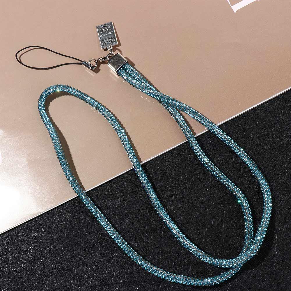 Rhinestone Lanyard Mobile Phone Lanyard Women's Luxury Diamond Pendant Long Neck Strap Anti-lost Sling Short Wrist Chain