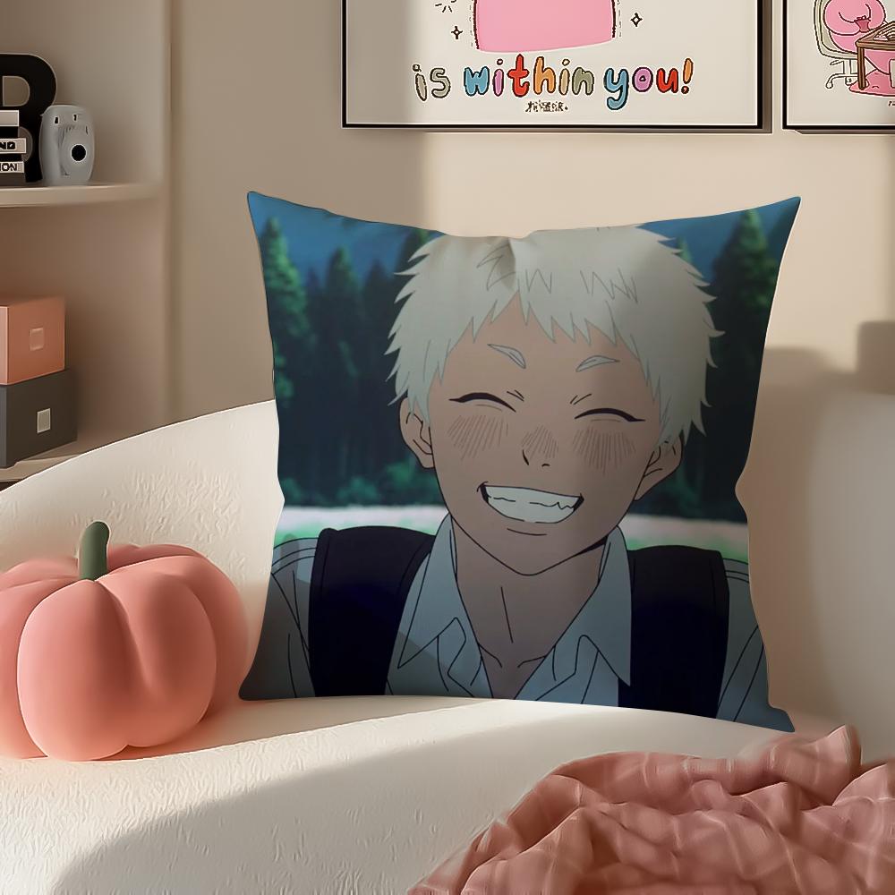Anime The Summer Hikaru Died Cushion Cover Pillowcase Short Plush Invisible zipper Room Sofa Cushion Cover