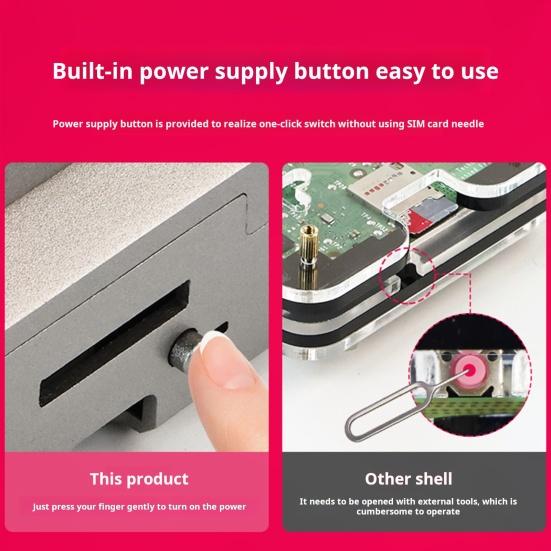 Custodia Shadow per scheda madre con ventola di raffreddamento PWM Custodia protettiva Efficiente dissipazione del calore Resistente alla corrosione Custodia ABS Shadow per Raspberry pi5