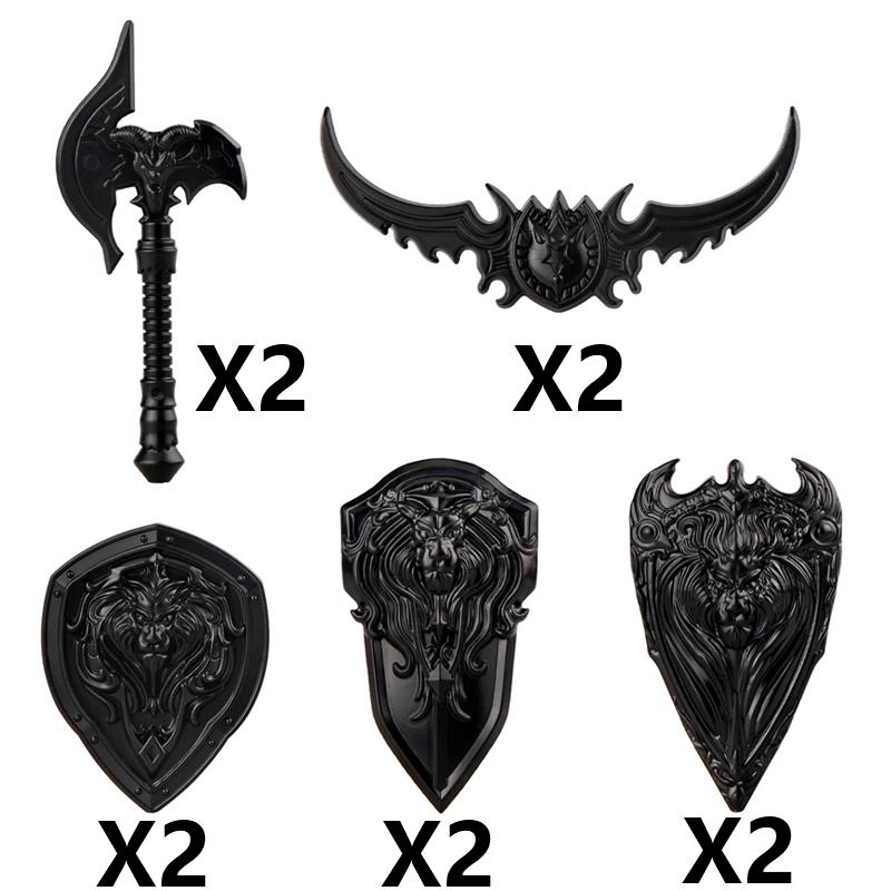 MOC Medieval Building Block Soldier Figure Weapon Accessories Battle Axe Bow Arrow Sword Sheath Shield Assembly Puzzle Brick Toy
