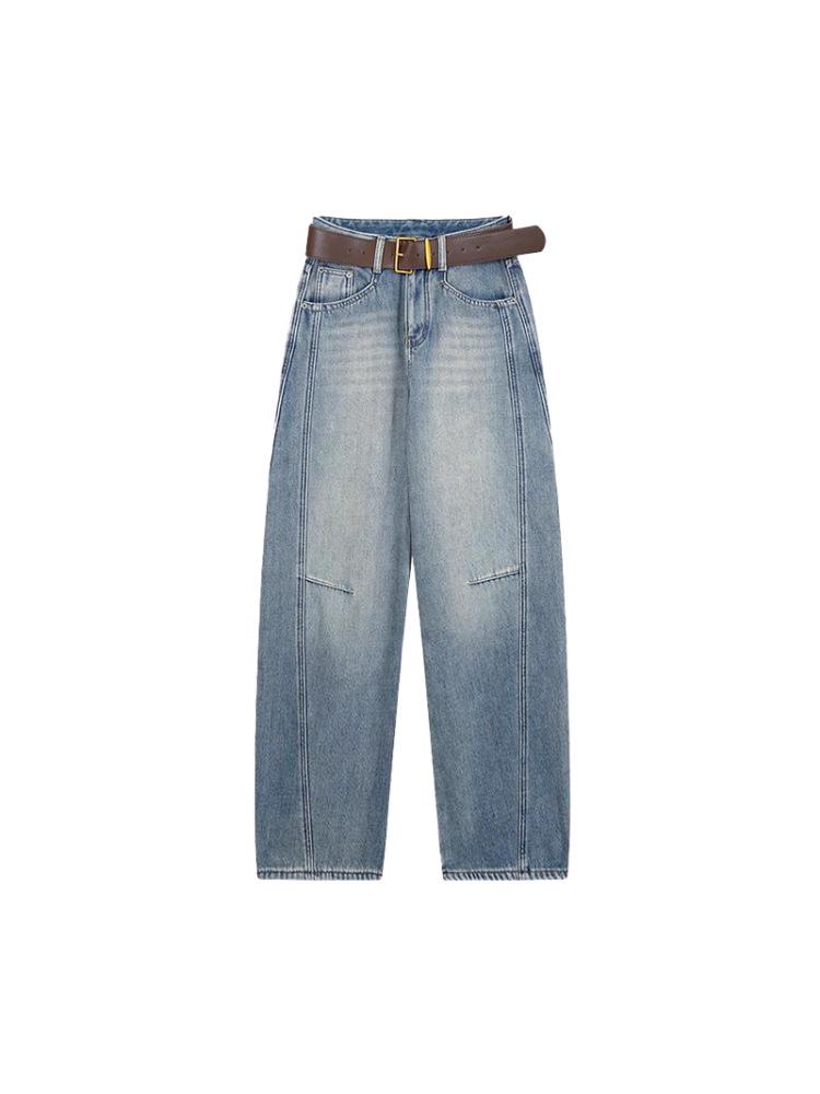 High-Waisted Women's Scimitar Jeans: 2025 Spring & Autumn Wide-Leg Slimming Banana Pants