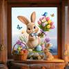 Easter Window Sticker Flower Bird Butterfly Egg Rabbit Self Adhesive Glass Decal Door Showcase Home Decor