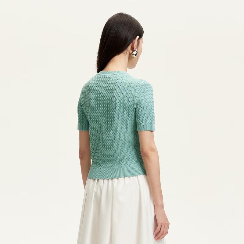 VEROMODA 2025 Summer Lyocell Blend Solid Short-Sleeve Knit Top