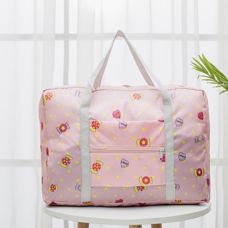 

Lightweight Foldable Travel Duffel Bag, Water Resistant Carry On Tote with Luggage Hook, Packable Storage Organizer for Flight baby рожевий колір