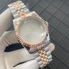 39mm Mid Rose Gold Stainless Steel Watch Case Sapphire Glass Stainless Steel Strap Watches Case for NH35 NH36 4R36 7S Movement