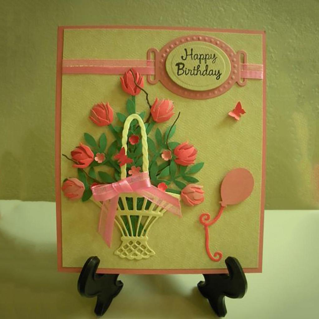 Blumenkorb Metall-Stanzschablone für Kartenherstellung, Scrapbooking, Fotoalbum