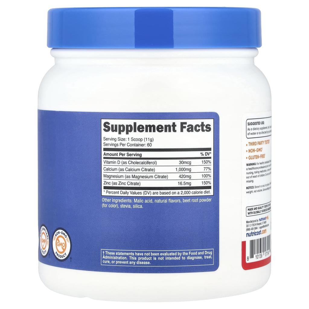 Contains Calcium Magnesium and Zinc, Vitamin D3, 684G (24.4Oz)