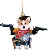 Acrylic Unique Dog Gun Car Ornament Festive Cartoon Style Decor For Auto Interiors