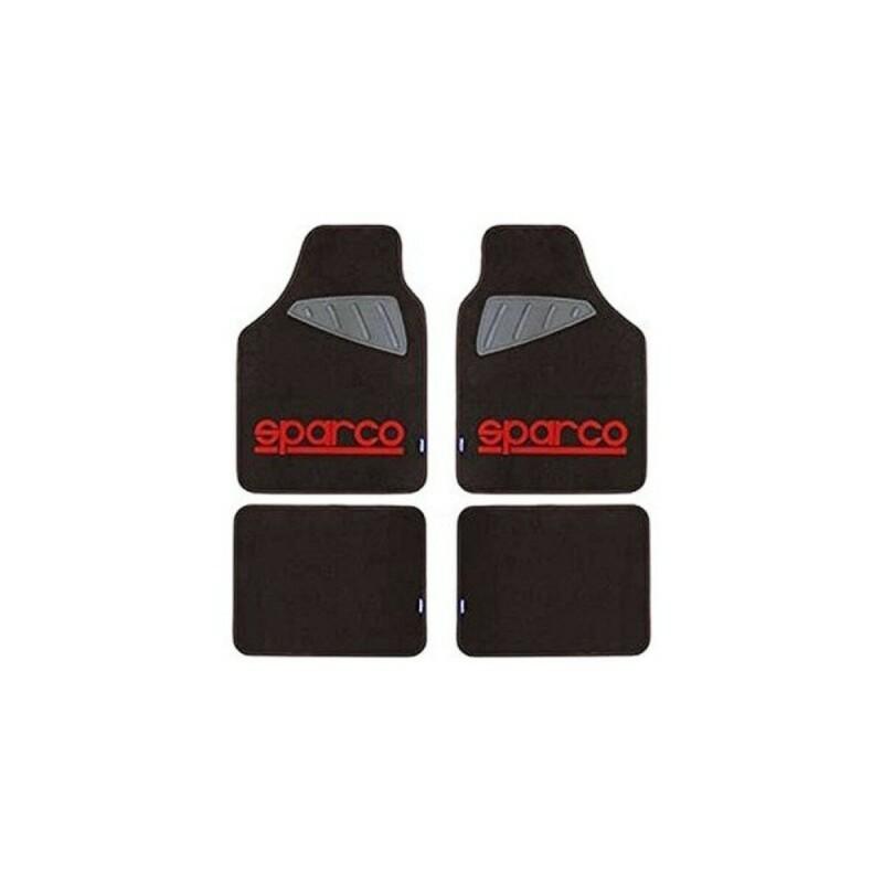 Sparco Sparco SPC1903 Universal Car Floor Mats Set Black/Red (4 Pcs)