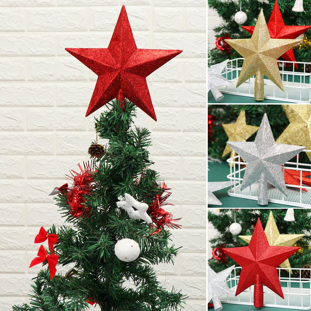 Hot DIY New Year Xmas Ornament Home Decor Large Glitter Star Christmas Tree Decoration