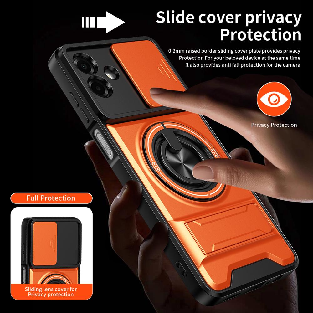 KEYSION Magnetic Phone Case for Samsung A07 A06 4G A05 Slide Camera Protection Upright Kickstand 360 Ring Shockproof Back Cover