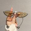 New European and American retro fashion cat eye sunglasses anti-hook small frame frame women's high-end sunglasses