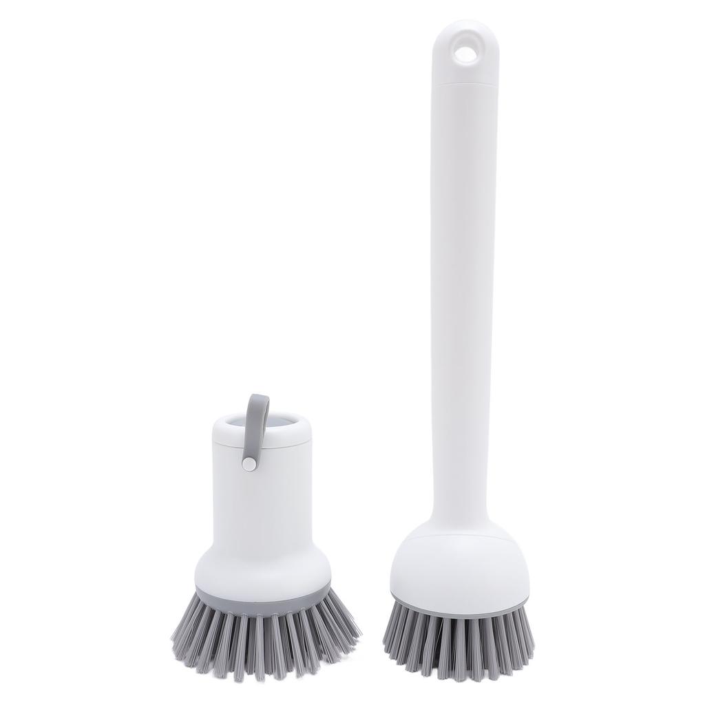 2 Pcs Soap Dispensing Dish Brush Long Handle and Palm Brushes Rotating Head Dish Scrub Brush for Kit