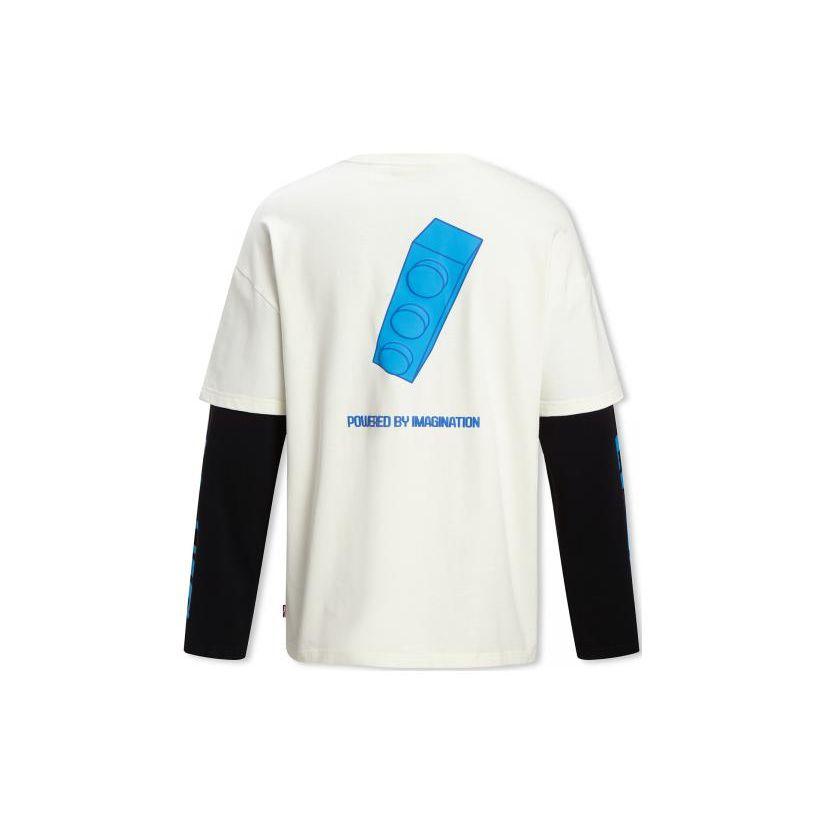 Levis Logo Embroidered Letter Round Neck Pullover T-Shirt Unisex T-Shirts White A5439-0000