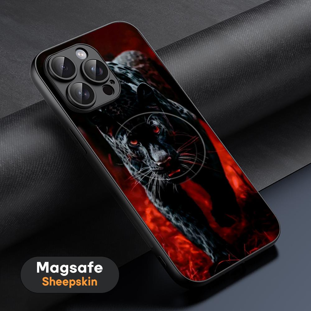 Super fashion Leopard pattern Phone Case For iPhone 17 16 15 14 13 12 11 Plus Pro Max  High-end Luxury Magsafe Sheepskin