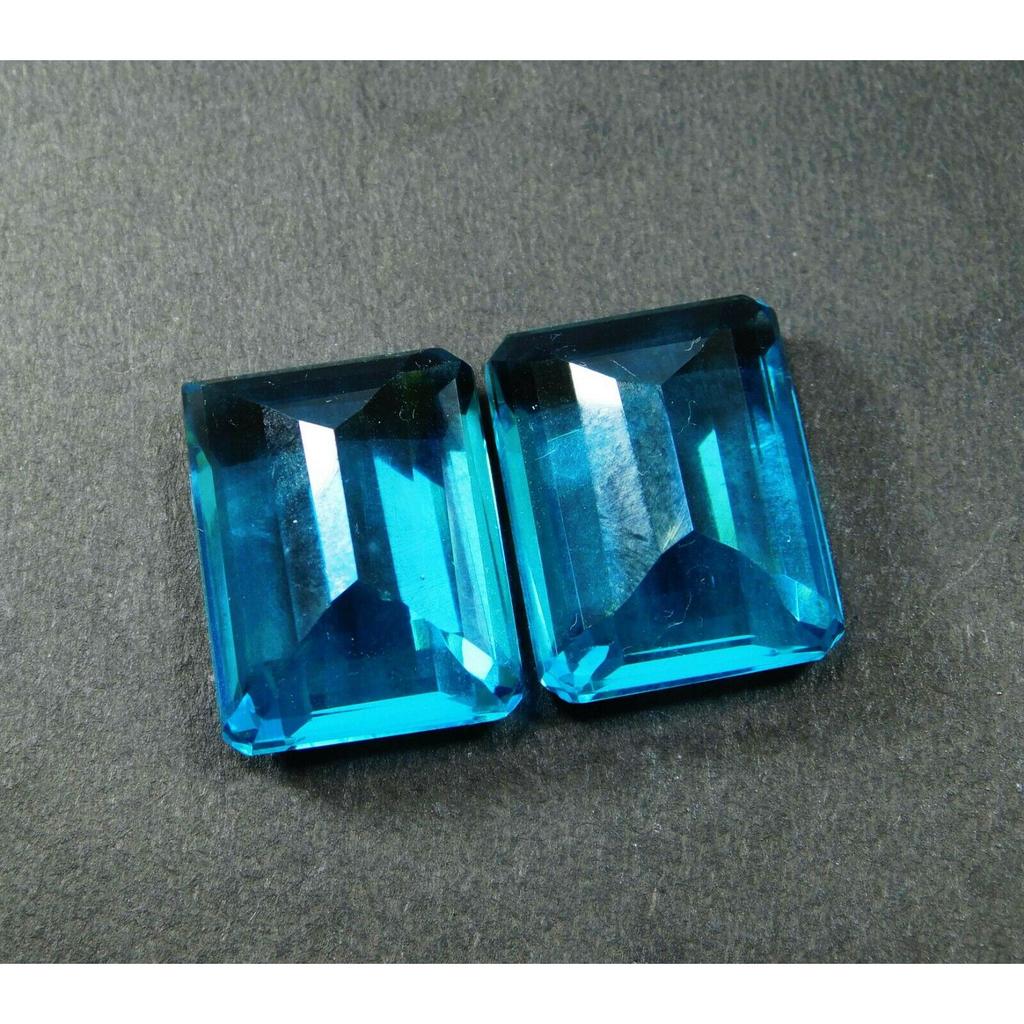 NATURAL Ocean Blue Aquamarine 78 Ct Emerald Cut Loose Gemstones Pair