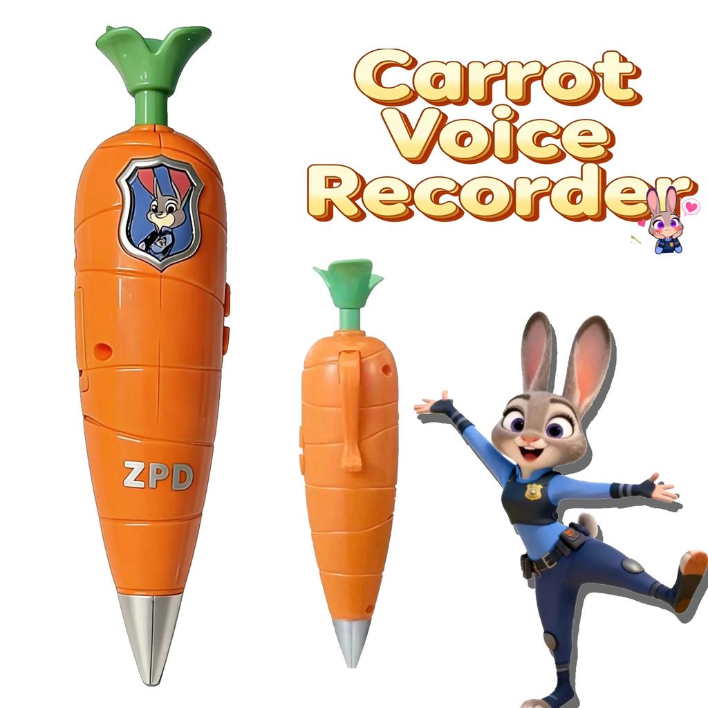 Zootopia 2 Karotten-Blockflötenstift | Judy & Nick-Stil für Kinder | 60S Mini-Blockflötenstift | 2-in-1 Gelstift-Schreibwaren