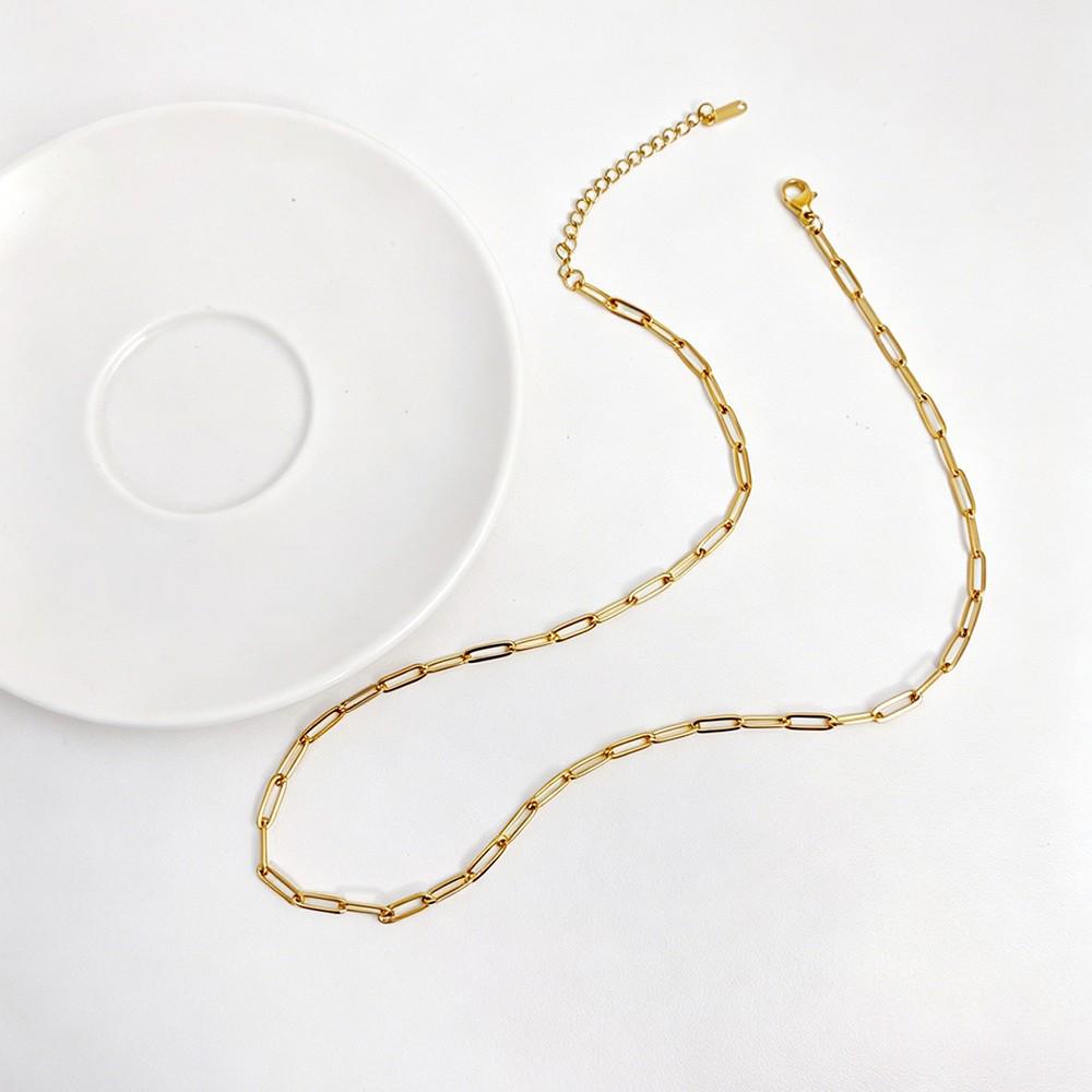 18K Gold Baroque Cross Pendant Double Layer Stainless Steel Necklace, European  American Style.