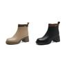 Versatile leather Martin boots women's high-heeled Chelsea boots slim platform short boots 2025 new slim boots